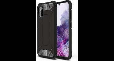 Hoesje Geschikt Voor Samsung Galaxy A41 Hybrid Armor Hoesje - Zwart