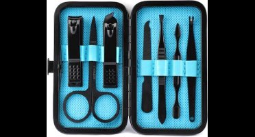 Manicure en Pedicure set - 7 Delige-set in nette lederen opberg etui