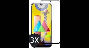 Screenprotector geschikt voor Samsung M31 - Full Screen Protector Glas - 3 Stuks