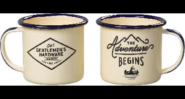 Gentlemen’s Hardware Retro Emaille Espresso Mokjes Set van 2 Creme 150 ml