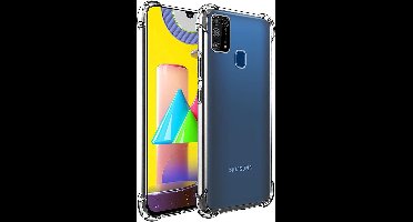 Hoesje geschikt voor Samsung Galaxy M31 - Anti Shock Proof Siliconen Back Cover Case Hoes Transparant