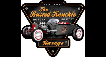 The Busted Knuckle Garage No scar No story Zwaar Metalen Bord 35 x 40 cm