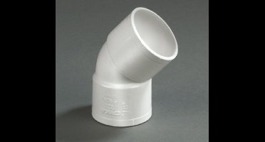 Dyka PVC lijm bocht wit 45° 32mm mof/mof wit
