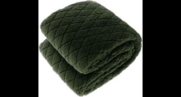 Unique Living Ezra - Fleece - Plaid - 150x200 cm - Dark Green