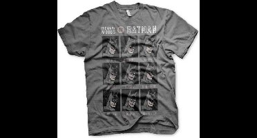 DC Comics Batman Heren Tshirt -XL- The Many Moods Of Batman Grijs