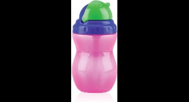 Nuby Flip-It Antilekbeker met Rietje 300 ml Roze 12+