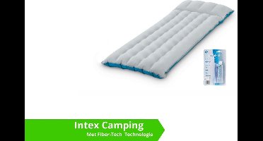 Intex luchtbed - compact kampeerluchtbed - 1 persoons - 184 x 76 x 17 - grijs / blauw (incl. Reparatiekit)