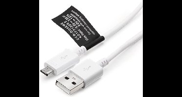 Mini Micro USB laadkabel Voor Samsung  - Wit -1,2 M