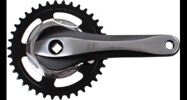 Falkx Crankstel 38T - Aluminium - Zwart/Zilver - 170 mm - Enkel Kettingblad