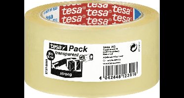 Tesa Pack® Strong verpakkingstape PP, 50m x 66m, transparant, pak à 6 stuks