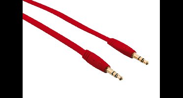 Trust - Audio Kabel | 3.5mm jack | Platte Kabel | Rubberen Coating | 1 meter | Rood