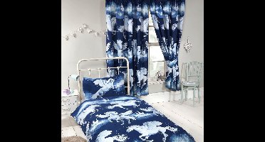 Unicorn Stardust Blauw Gordijnset