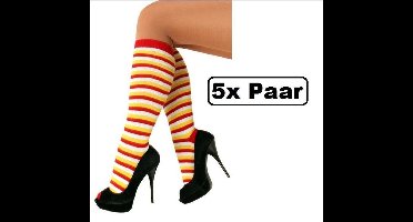 5x Doruskousen rood/wit/geel one size