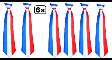 6x Luxe Stropdas Frankrijk - Landen Frans thema feest wk