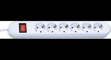 Bachmann SMART 6x Schuko H05VV-F 3G 1.50mm² 16A/3680W 5m stekkerdoos 6-voudig Wit