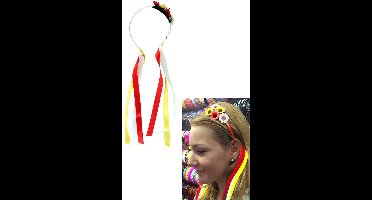 Diadeem bloemetjes rood/wit/geel