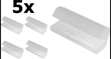 5 Stuks PVC transportdoos voor 21700-batterijen - transparant