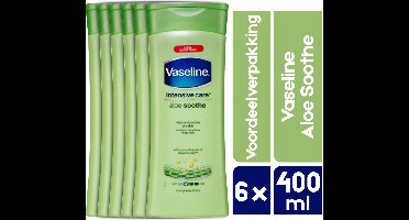 Vaseline Aloe Soothe (Aloe Vera) Bodylotion | 6 x 400 ml voordeelverpakking | Frisse bodylotion