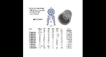 Schroefas anode, zink, 40mm (TEN00403)
