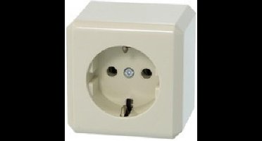 MERTEN type 1073774 enkel stopcontact met randaarde opbouw | crème