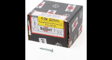 Kelfort Spaanplaatschroef platverzonken kop verzinkt pozidriv voldraad 4.0 x 30mm (Prijs per 200 stuks)