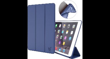 Hoes geschikt voor iPad 2017 / 2018 9.7 inch - Trifold Book Case Kunstleer Tablet Hoesje Blauw