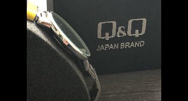 Q&Q Z00J202Y - Horloge - Polshorloge - Analoog - Mannen - Heren - Stalen band - Rond - Metaal - Strepen - Zilverkleurig - Zwart