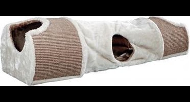 Trixie krabtunnel lichtgrijs / bruin / taupe 110x30x38 cm