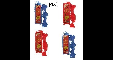 4x Crepe guirlande brandveilig blauw/rood 24 meter