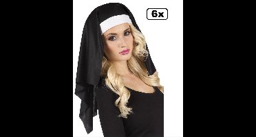 6x Nonnenkap zwart mt.59