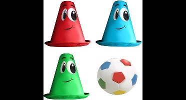 Stamp Voetbal Met Pionnen Foam 4-delig