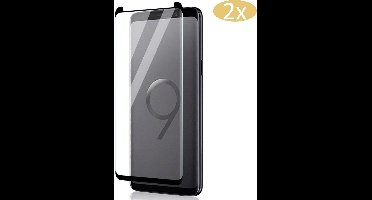 2x Screenprotector geschikt voor Samsung Galaxy S9 - Case Friendly voor Hoesje Screen Protector Zwart - van iCall