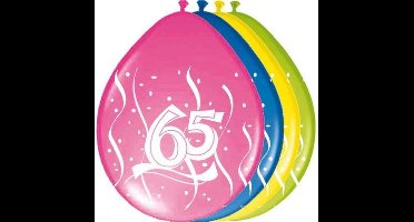 Ballonnen 65 jaar swirl 8 stuks