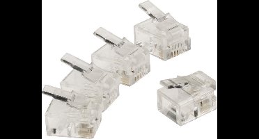 Telecom Connector RJ11 Male PVC Transparent