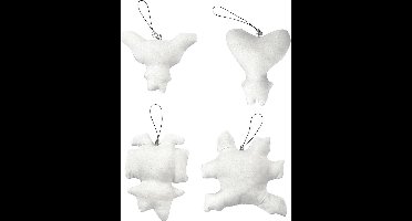 Stoffen figuren, h: 8+9+10+11 cm, 4 assorti