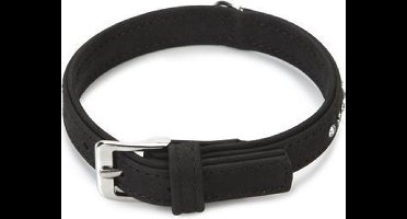 Beeztees Buffalo - Halsband Hond - Leer - Zwart - 25-30 cm