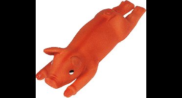 Flamingo Latex Bbq Varken - Hondenspeelgoed - 25 cm - Oranje