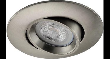 LED inbouwspot Ebbe -Rond RVS Look -Extra Warm Wit -Dimbaar -4W -Philips LED