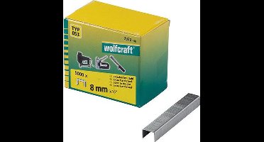 wolfcraft - Nietjes voor tacker - 5000 stuks - type 053 - 8mm - Nieten met brede rug - extra hard staal - 7032100