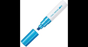 Pilot Pintor Metallic Blauwe Verfstift - Brede marker met 8,0mm beitelpunt - Inkt op waterbasis - Dekt op elk oppervlak, zelfs de donkerste - Teken, kleur, versier, markeer, schrijf, kalligrafeer…