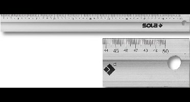 SOLA LAB Serie - Werkplaatsliniaal - 300mm - Aluminium - Ergonomische Handgreep