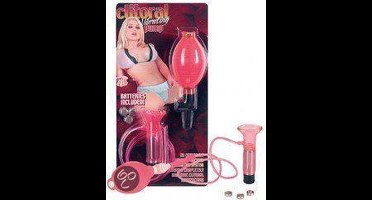 Clitoral Vibrating Pump Clear Hot Pink - Vaginapomp