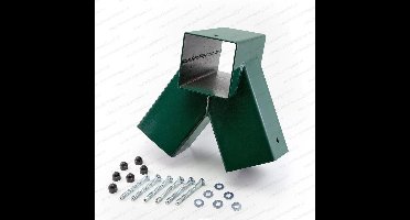 Hoekverbinding Vierkant Schommel recht(90º) 90x90mm groen + Bevestigingsmateriaal