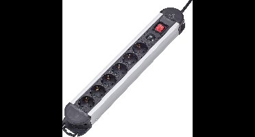 Renkforce 614A-CMB-S Overspanningsveilige stekkerdoos 6-voudig Zwart Randaarde stekker 1 stuk(s)