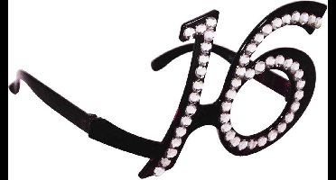 Bril 16 Bling-Bling Bril Diamenten Zwart