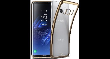 Hoesje geschikt voor Samsung Galaxy S8 Plus / S8+ - Siliconen Gouden Bumper Electro Plating met Transparante TPU Hoesje (Gold Silicone Hoesje / Cover)