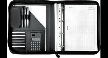 Alassio conferentiemap - PORTO - A4 - kunstleer - zwart - JU-30104