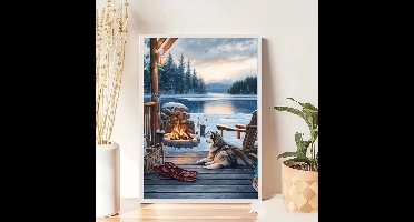 Diamond painting set Meer Husky 30x40cm