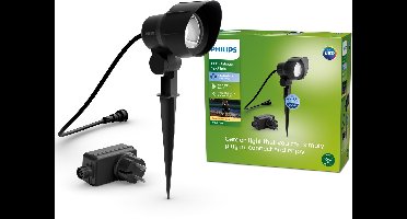 Philips LED grondspot basisset voor buiten - laagspanning - zwart - warmwit licht - 24 W