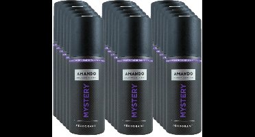 Amando Mystery Deodorant Spray 150 ml - Voordeelverpakking 18 stuks